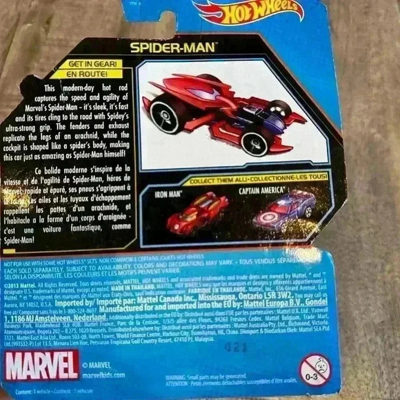 2014 Hot Wheels Marvel SPIDER-MAN Red & Blue #4 - Picture 2 of 2
